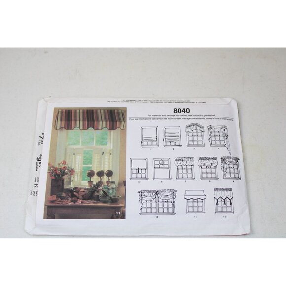 UNCUT Simplicity 8040 Pattern Valance Shade1992 Vintage Better Homes 93600 - Picture 3 of 3